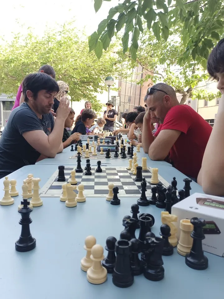 In Pardinyes, on Sant Jordi, we don't just turn pages, we move pieces too! 🌹📚♟️